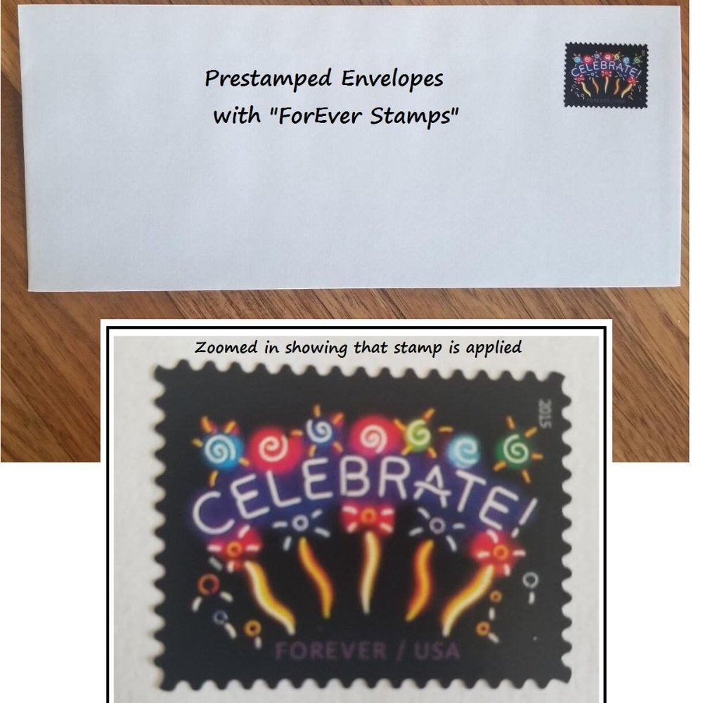 PreStamped Mailing Envelopes-Regular #10 mailing envelopes Pack of 40